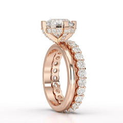 3.27 CT Round Cut Lab Diamond Hidden Halo Ring Jama Jewels