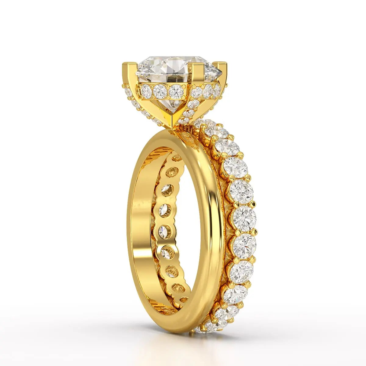 3.27 CT Round Cut Lab Diamond Hidden Halo Ring Jama Jewels