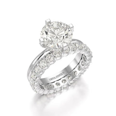 3.27 CT Round Cut Lab Diamond Hidden Halo Ring Jama Jewels