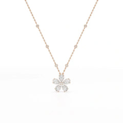 3.29 CT Pear Cut Lab Diamond Chain Pendant Jama Jewels