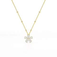 3.29 CT Pear Cut Lab Diamond Chain Pendant Jama Jewels