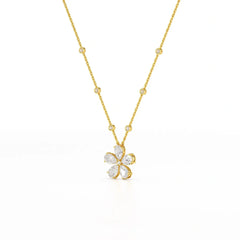 3.29 CT Pear Cut Lab Diamond Chain Pendant Jama Jewels