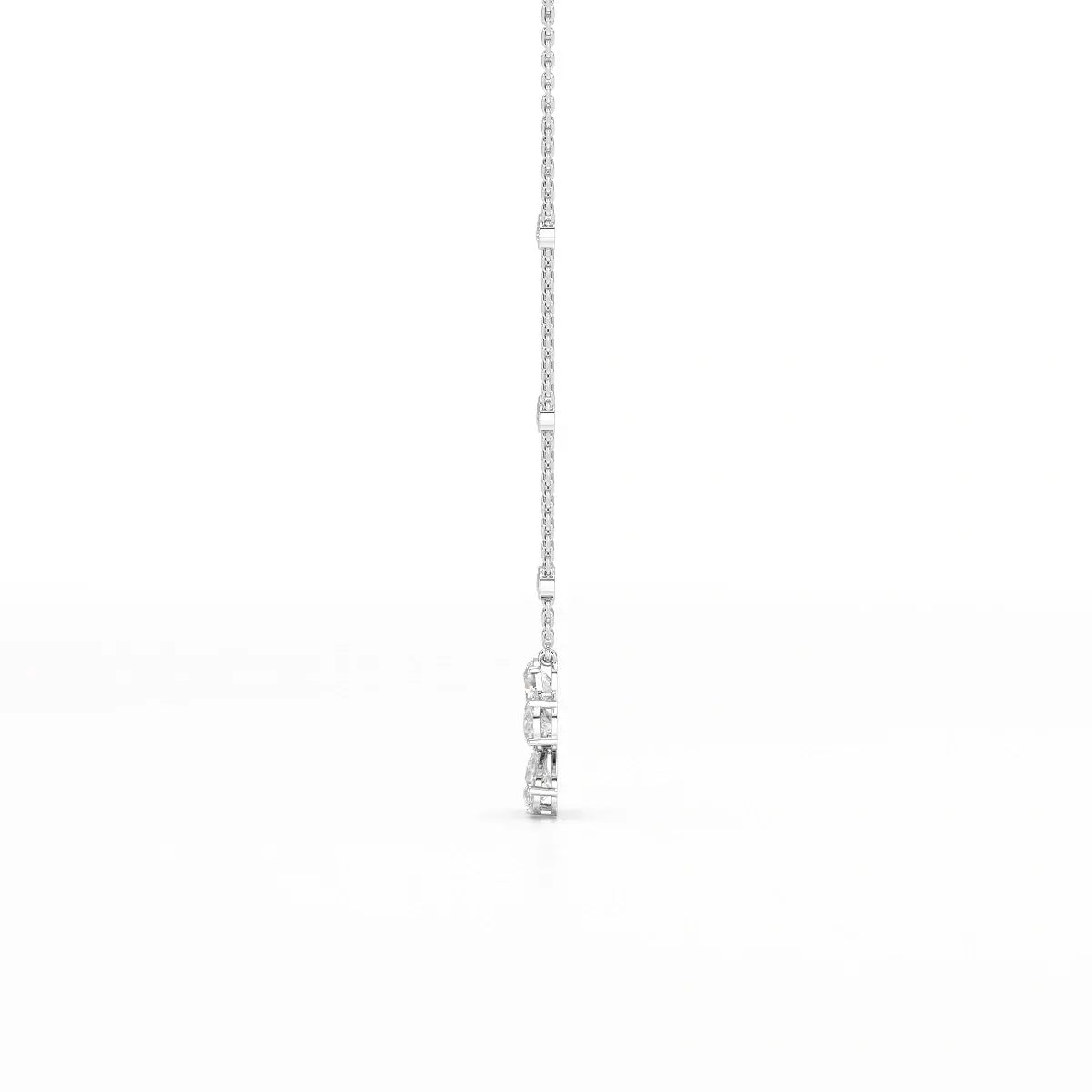 3.29 CT Pear Cut Lab Diamond Chain Pendant Jama Jewels