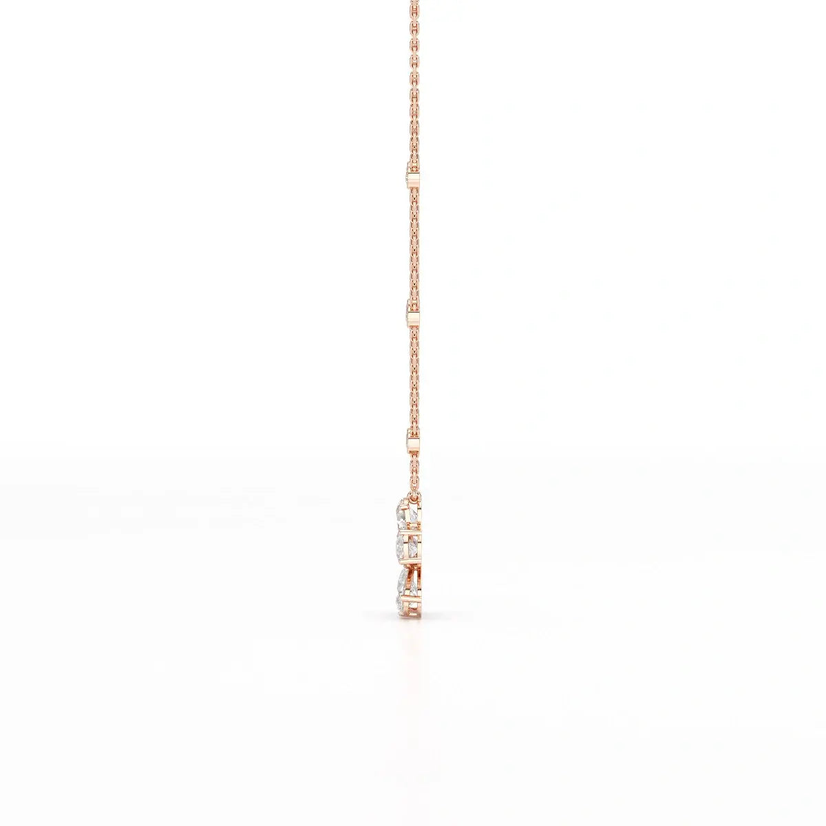 3.29 CT Pear Cut Lab Diamond Chain Pendant Jama Jewels