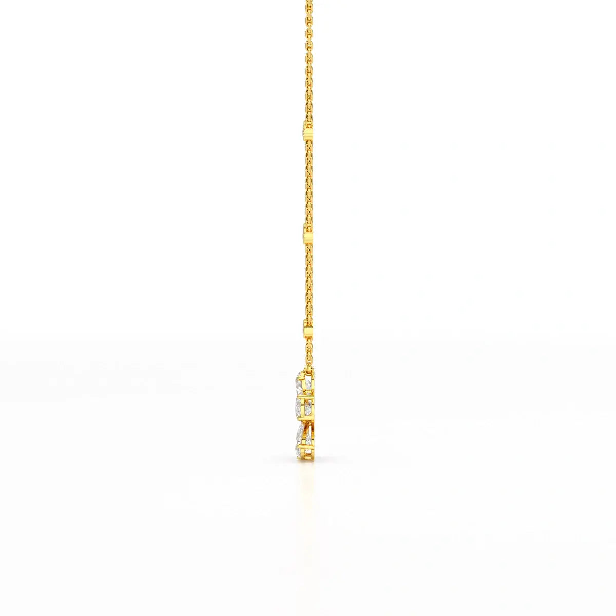 3.29 CT Pear Cut Lab Diamond Chain Pendant Jama Jewels