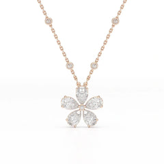 3.29 CT Pear Cut Lab Diamond Chain Pendant Jama Jewels