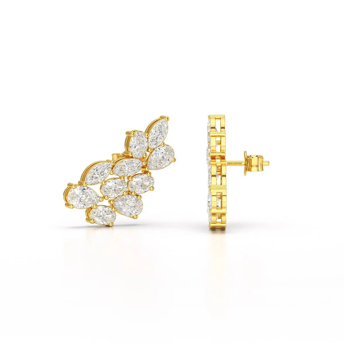 3.4 CT Multi Shape Lab Diamond Stud Earrings Jama Jewels