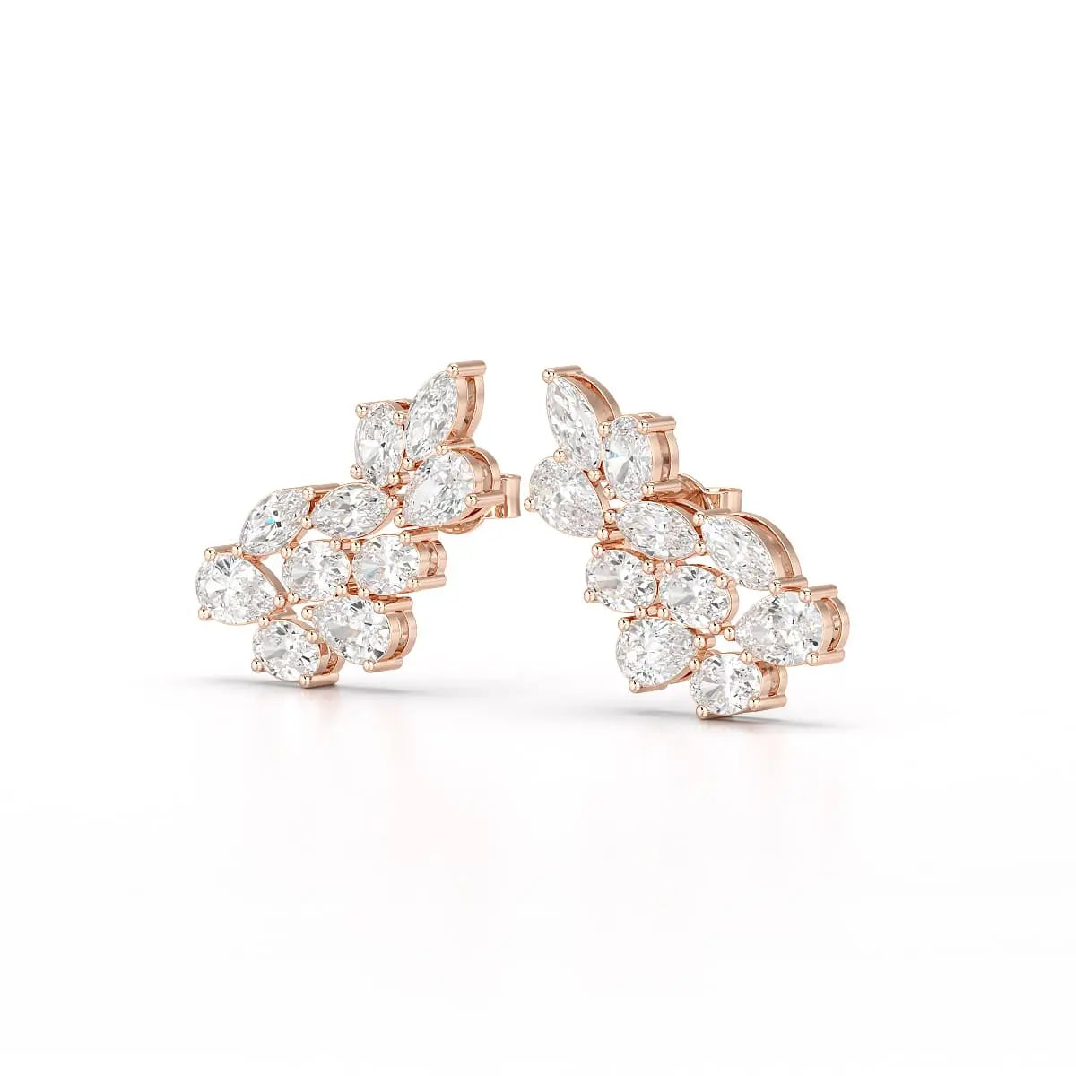 3.4 CT Multi Shape Lab Diamond Stud Earrings Jama Jewels