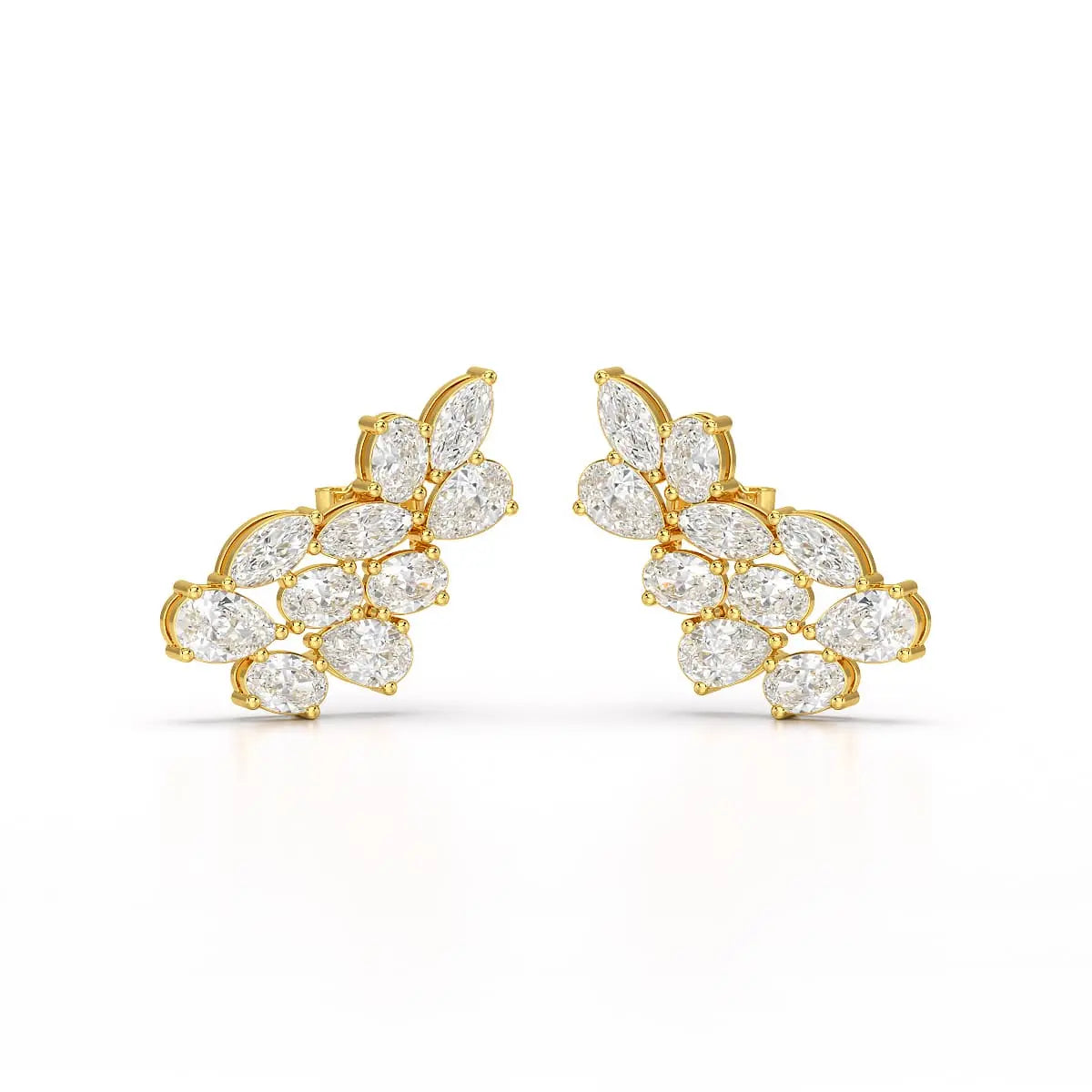 3.4 CT Multi Shape Lab Diamond Stud Earrings Jama Jewels