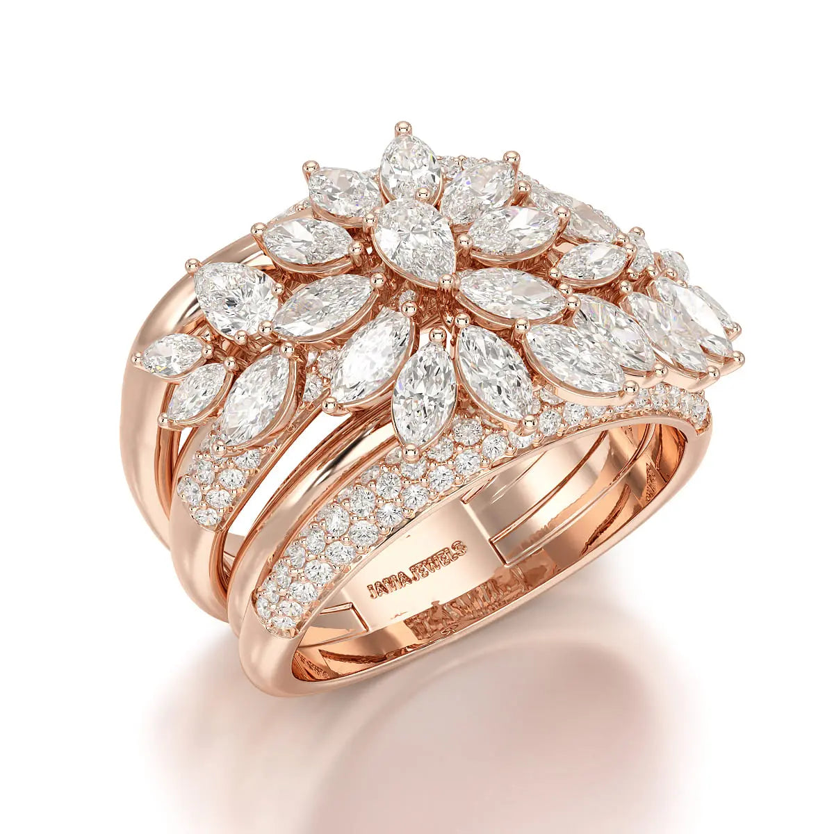 3.58 CT Lab Diamond Layered Ring Jama Jewels