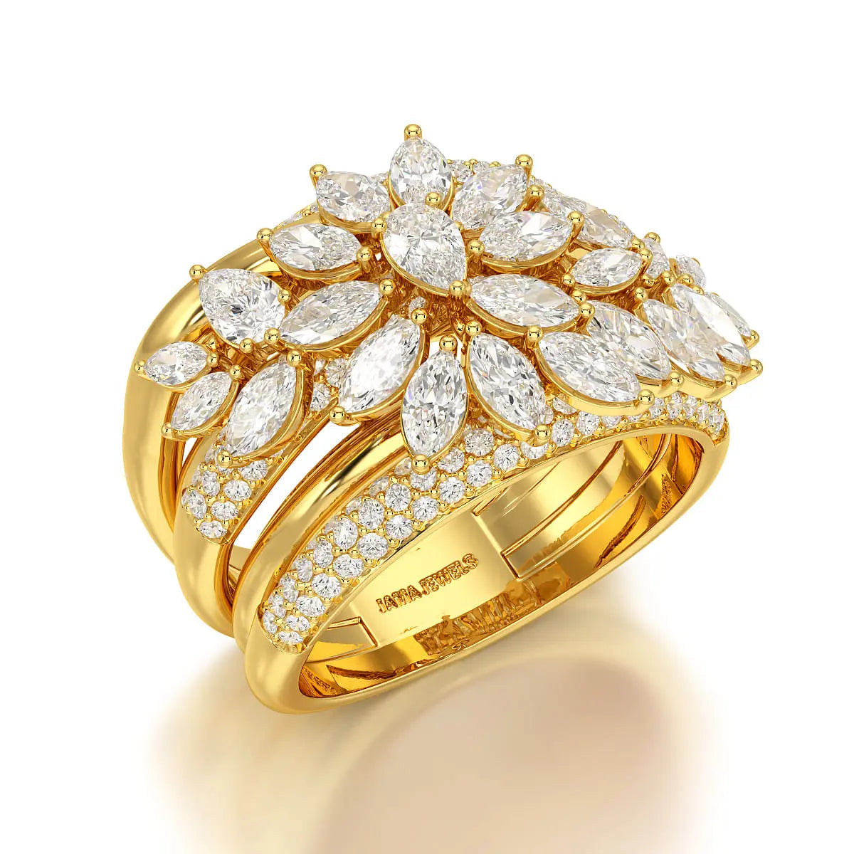 3.58 CT Lab Diamond Layered Ring Jama Jewels