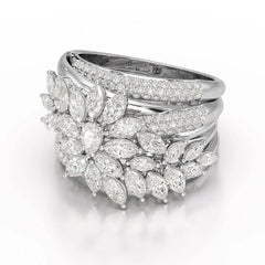 3.58 CT Lab Diamond Layered Ring Jama Jewels