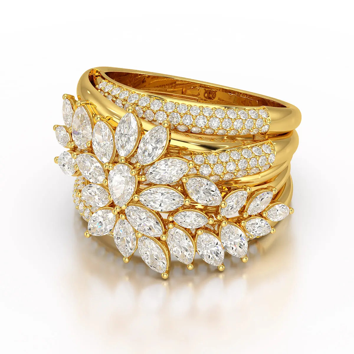 3.58 CT Lab Diamond Layered Ring Jama Jewels