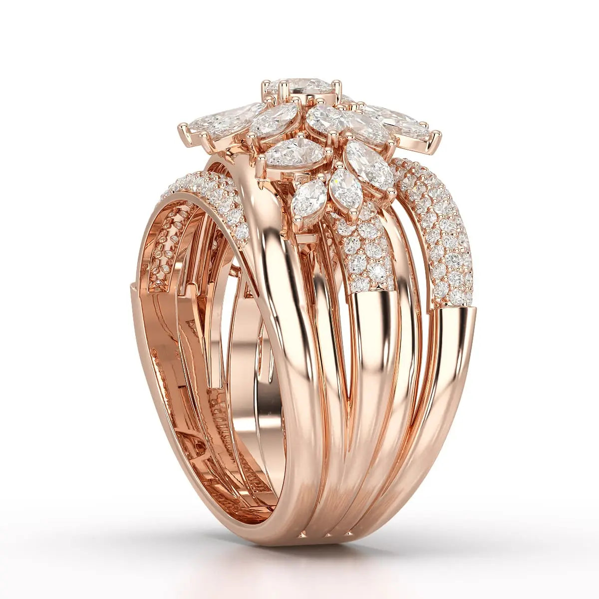 3.58 CT Lab Diamond Layered Ring Jama Jewels