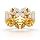 3.5 CT Marquise Cut Flower Shape Lab Diamond Ring