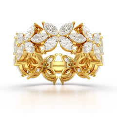 3.5 CT Marquise Cut Flower Shape Lab Diamond Ring Jama Jewels