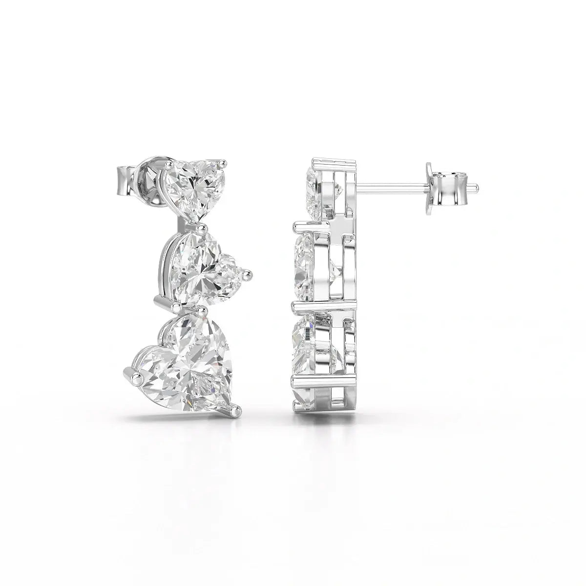 3.5 CT Lab Diamond Heart Cut Earrings Jama Jewels