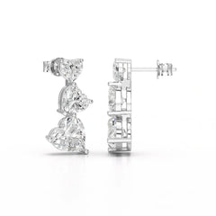 3.5 CT Lab Diamond Heart Cut Earrings Jama Jewels