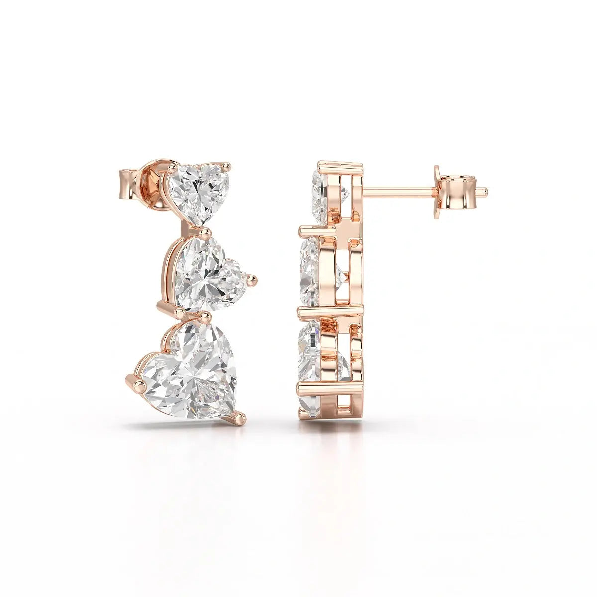 3.5 CT Lab Diamond Heart Cut Earrings Jama Jewels
