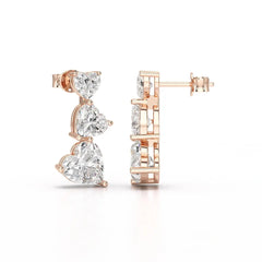 3.5 CT Lab Diamond Heart Cut Earrings Jama Jewels