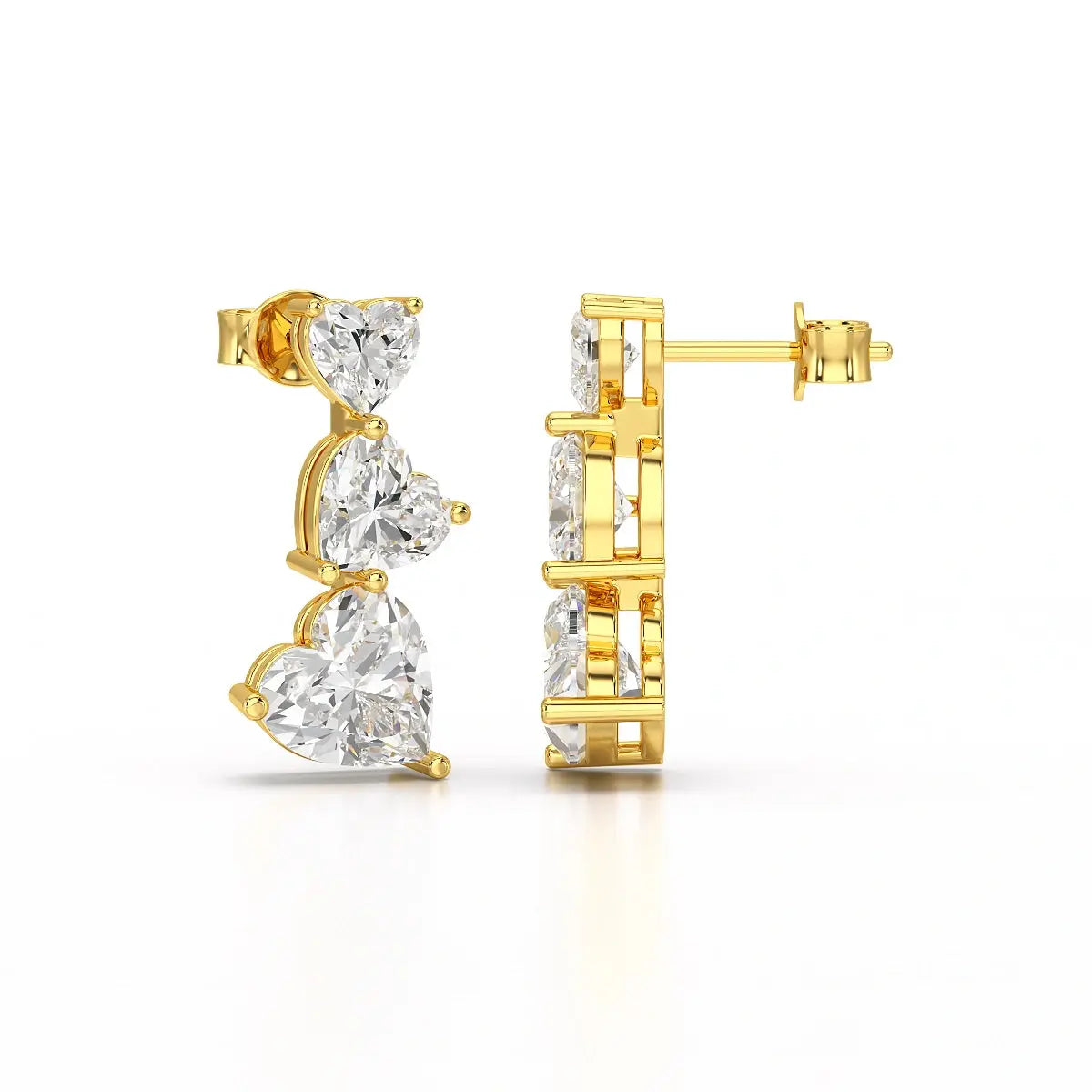 3.5 CT Lab Diamond Heart Cut Earrings Jama Jewels