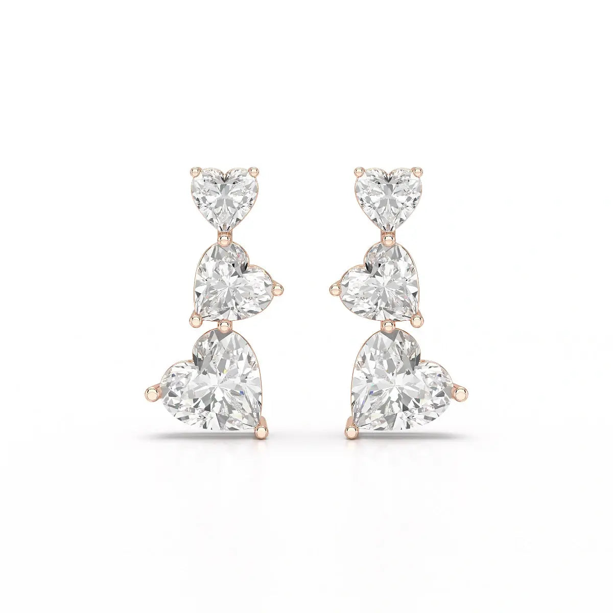 3.5 CT Lab Diamond Heart Cut Earrings Jama Jewels