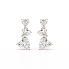 3.5 CT Lab Diamond Heart Cut Earrings Jama Jewels