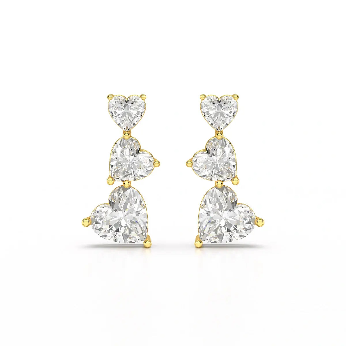 3.5 CT Lab Diamond Heart Cut Earrings Jama Jewels