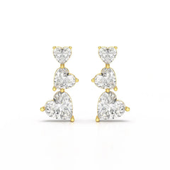 3.5 CT Lab Diamond Heart Cut Earrings Jama Jewels