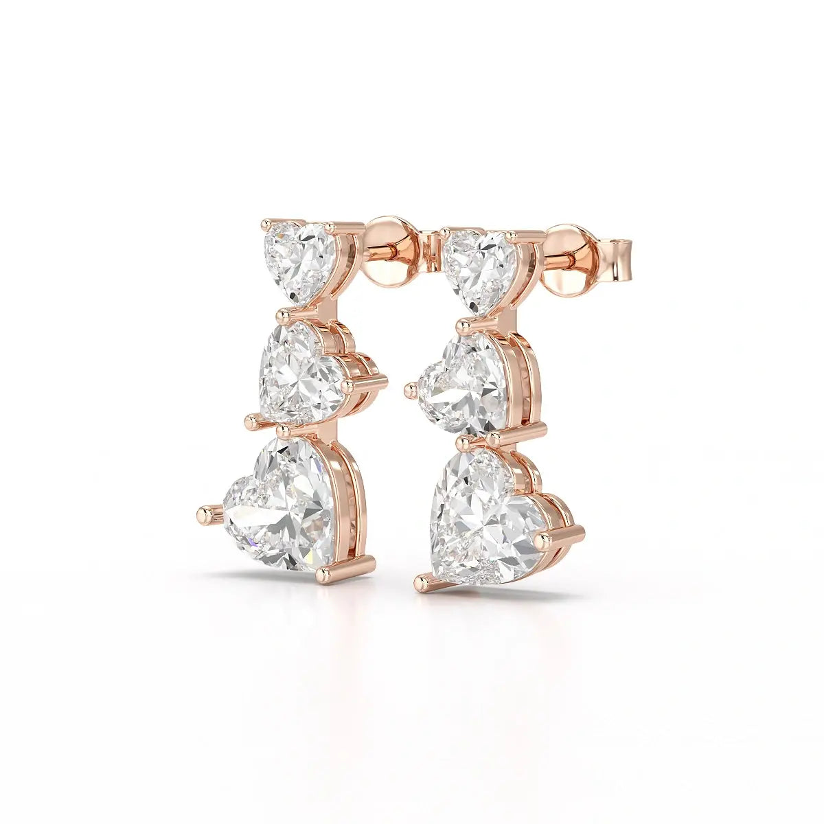 3.5 CT Lab Diamond Heart Cut Earrings Jama Jewels