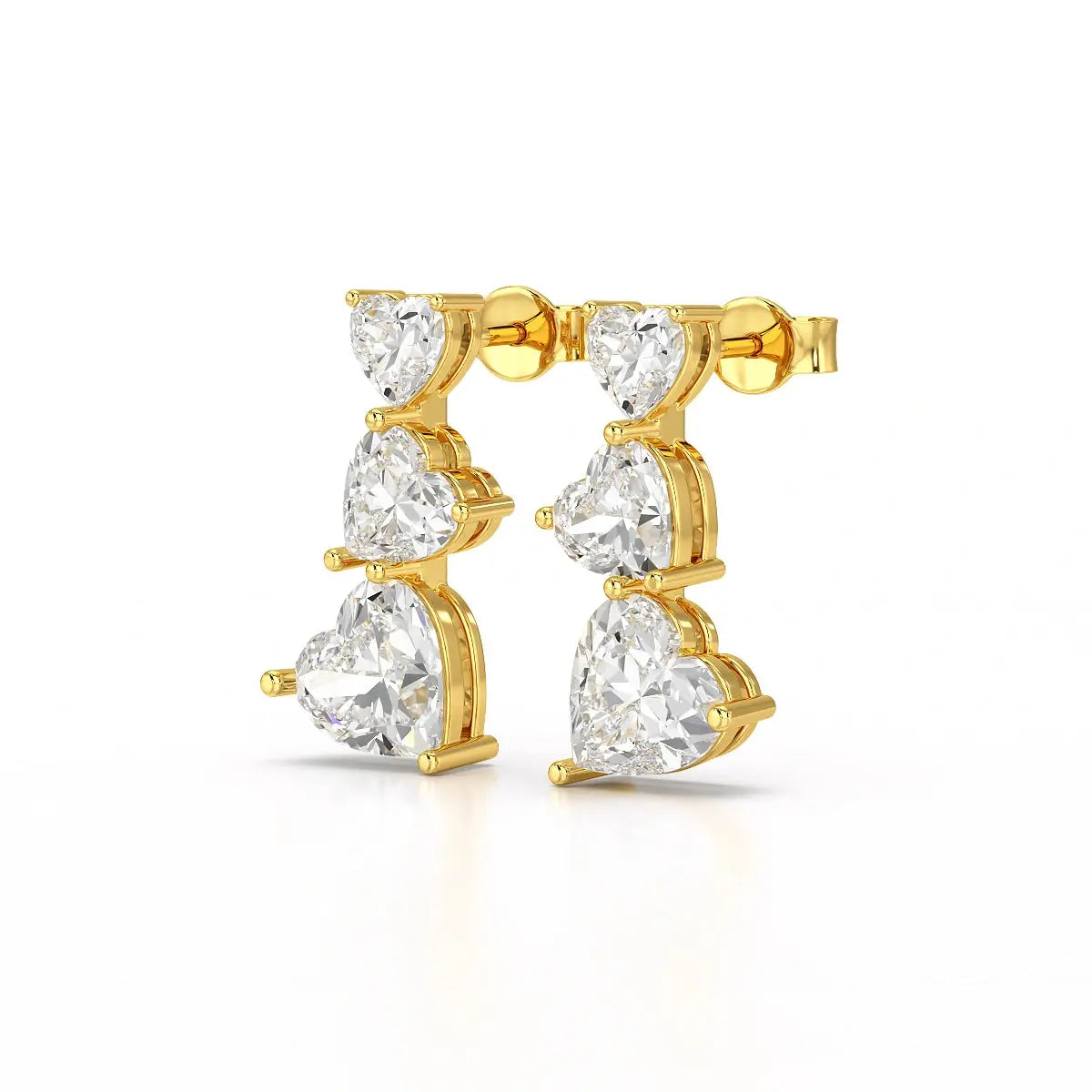 3.5 CT Lab Diamond Heart Cut Earrings Jama Jewels