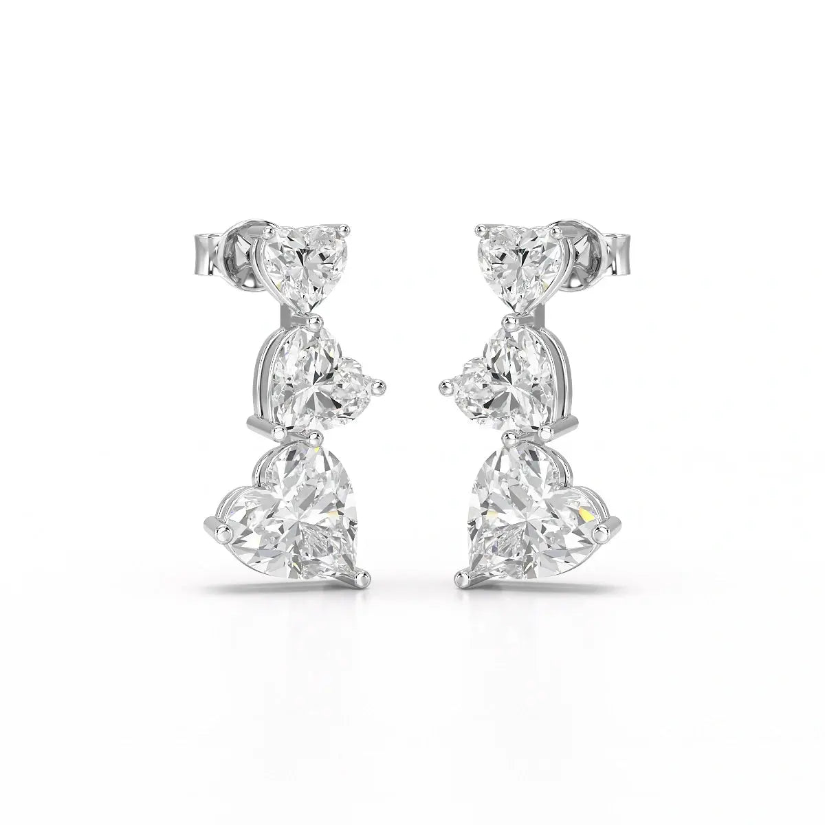 3.5 CT Lab Diamond Heart Cut Earrings Jama Jewels