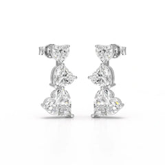 3.5 CT Lab Diamond Heart Cut Earrings Jama Jewels