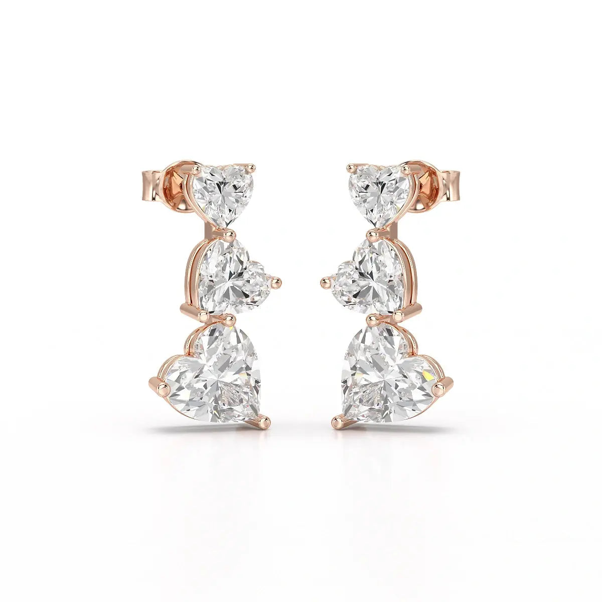 3.5 CT Lab Diamond Heart Cut Earrings Jama Jewels