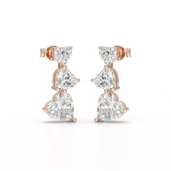 3.5 CT Lab Diamond Heart Cut Earrings Jama Jewels