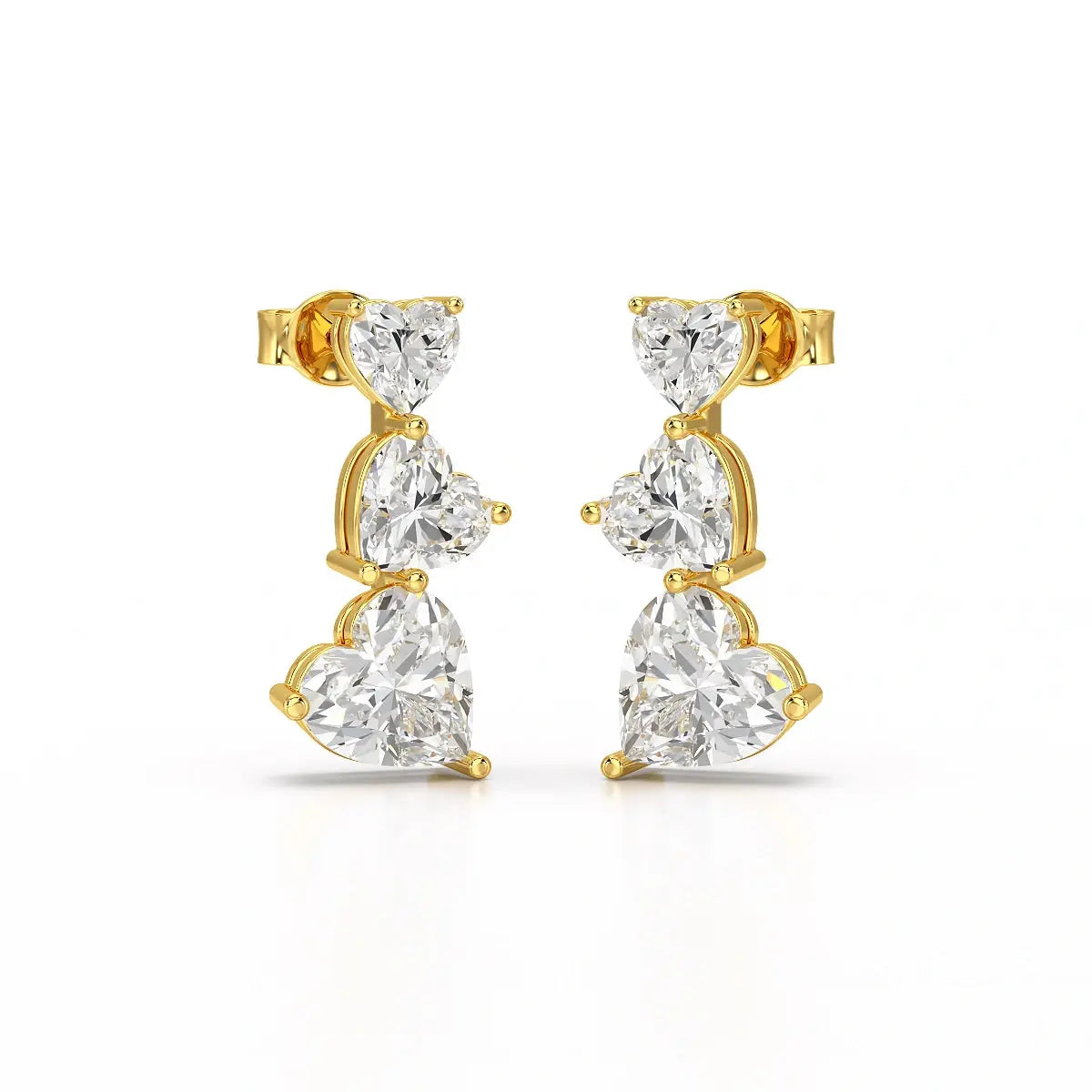 3.5 CT Lab Diamond Heart Cut Earrings Jama Jewels