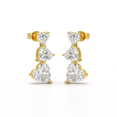 3.5 CT Lab Diamond Heart Cut Earrings Jama Jewels