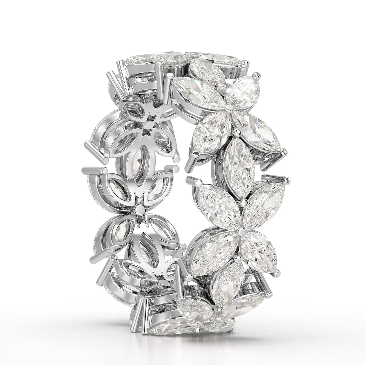 3.5 CT Marquise Cut Flower Shape Lab Diamond Ring Jama Jewels