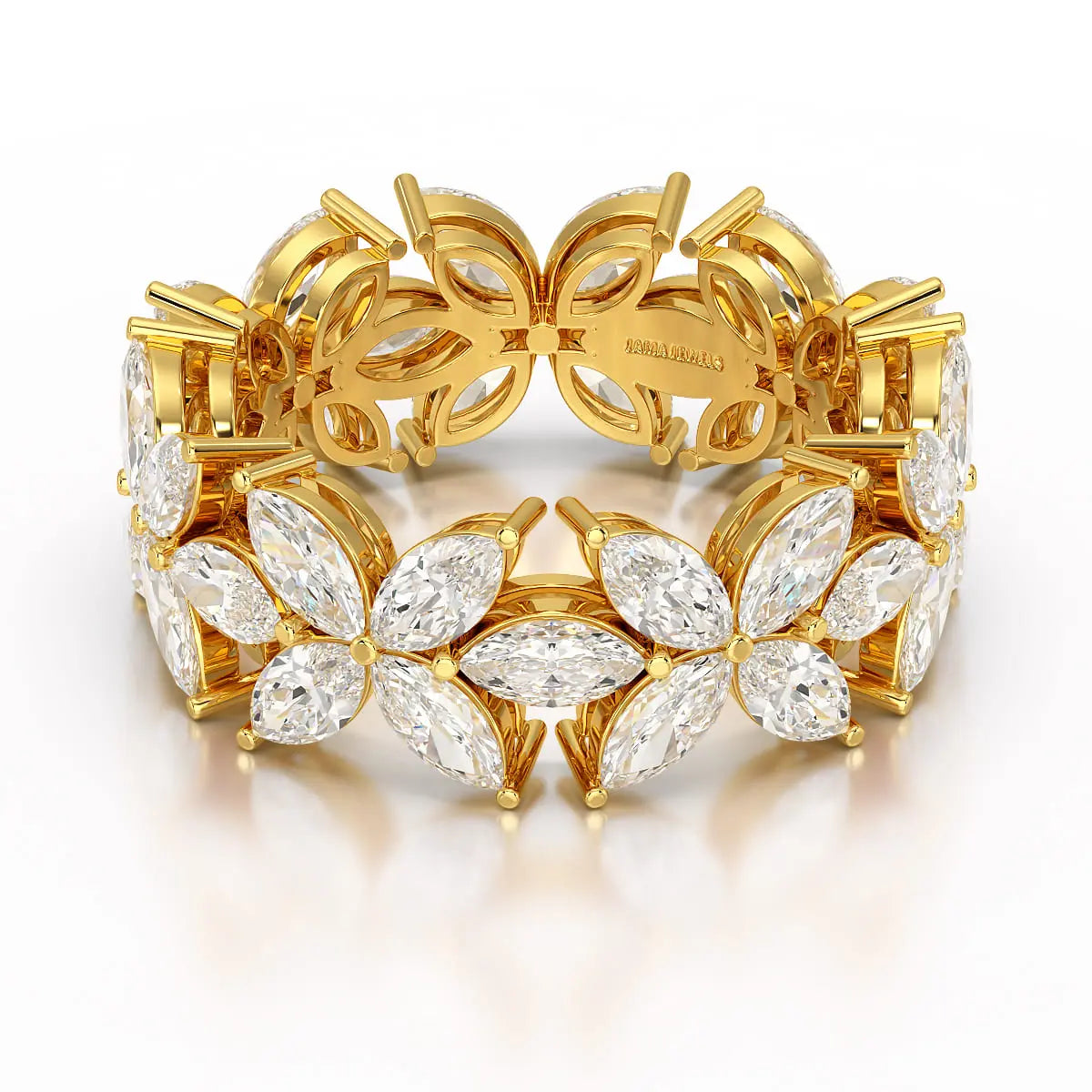 3.5 CT Marquise Cut Flower Shape Lab Diamond Ring Jama Jewels