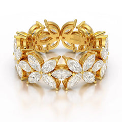 3.5 CT Marquise Cut Flower Shape Lab Diamond Ring Jama Jewels
