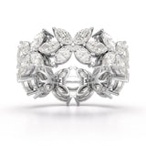 3.5 CT Marquise Cut Flower Shape Lab Diamond Ring