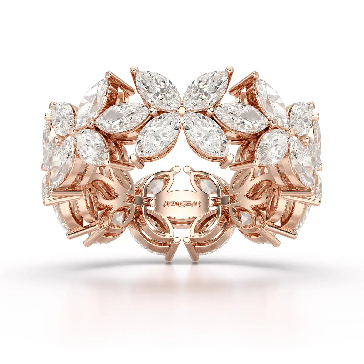 3.5 CT Marquise Cut Flower Shape Lab Diamond Ring Jama Jewels