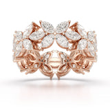 3.5 CT Marquise Cut Flower Shape Lab Diamond Ring
