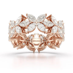 3.5 CT Marquise Cut Flower Shape Lab Diamond Ring Jama Jewels