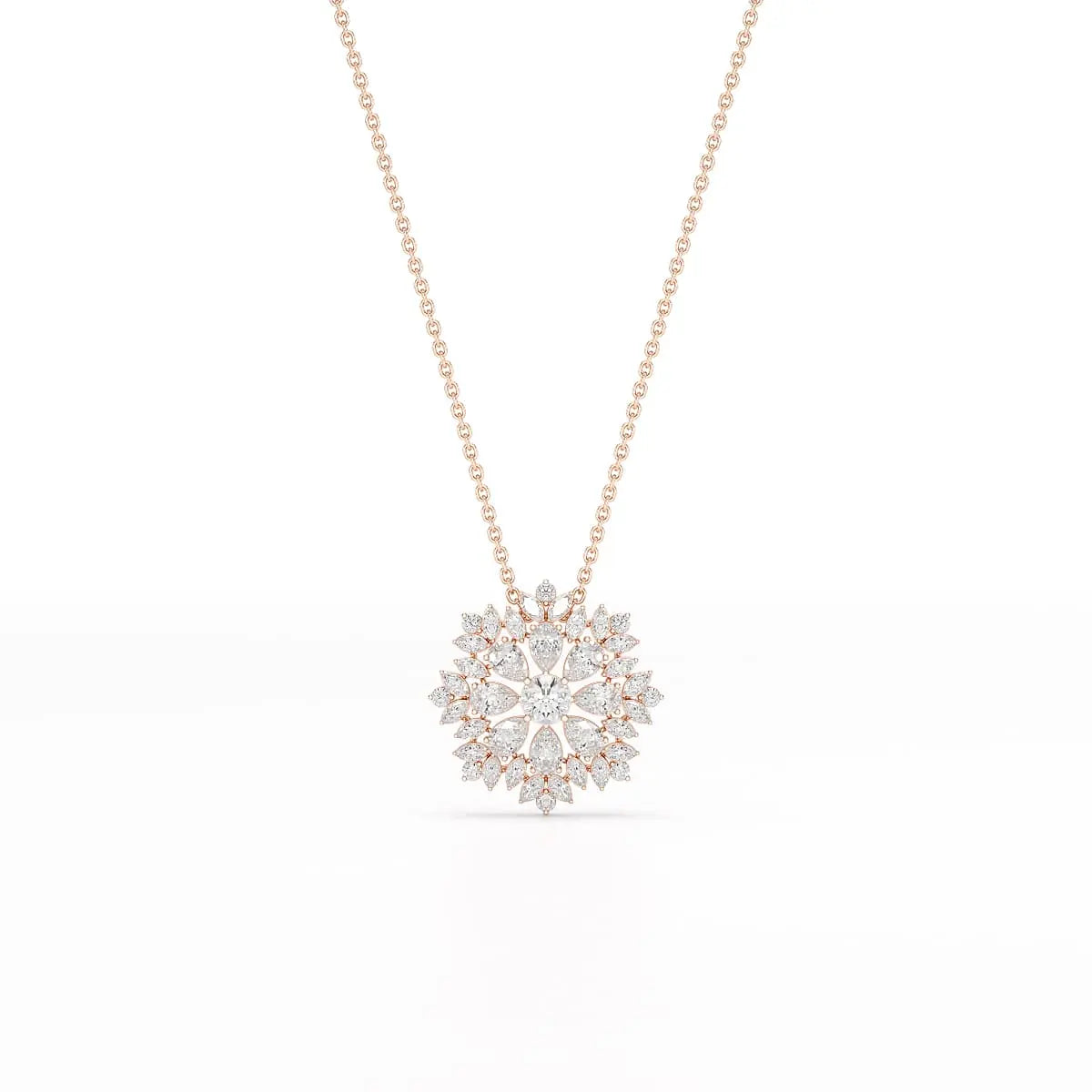 3.67 CT Lab Diamond Multi Shape Chain Pendant Jama Jewels
