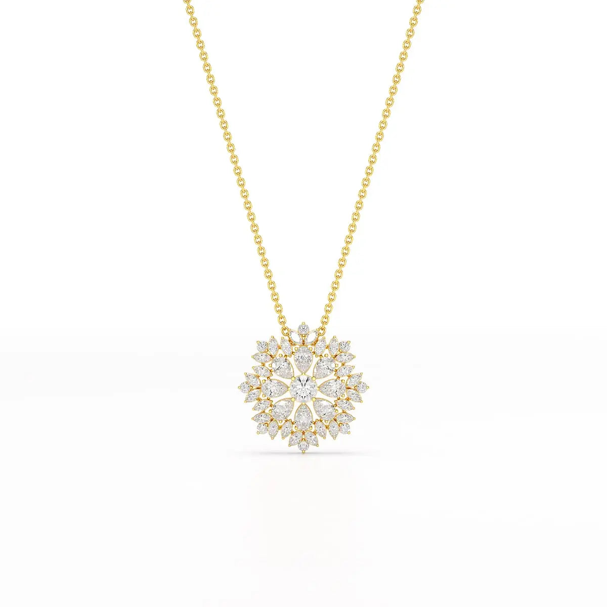 3.67 CT Lab Diamond Multi Shape Chain Pendant Jama Jewels