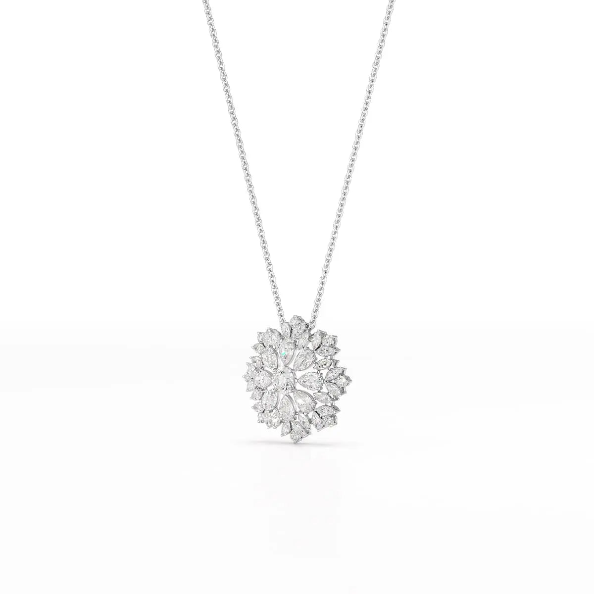 3.67 CT Lab Diamond Multi Shape Chain Pendant Jama Jewels