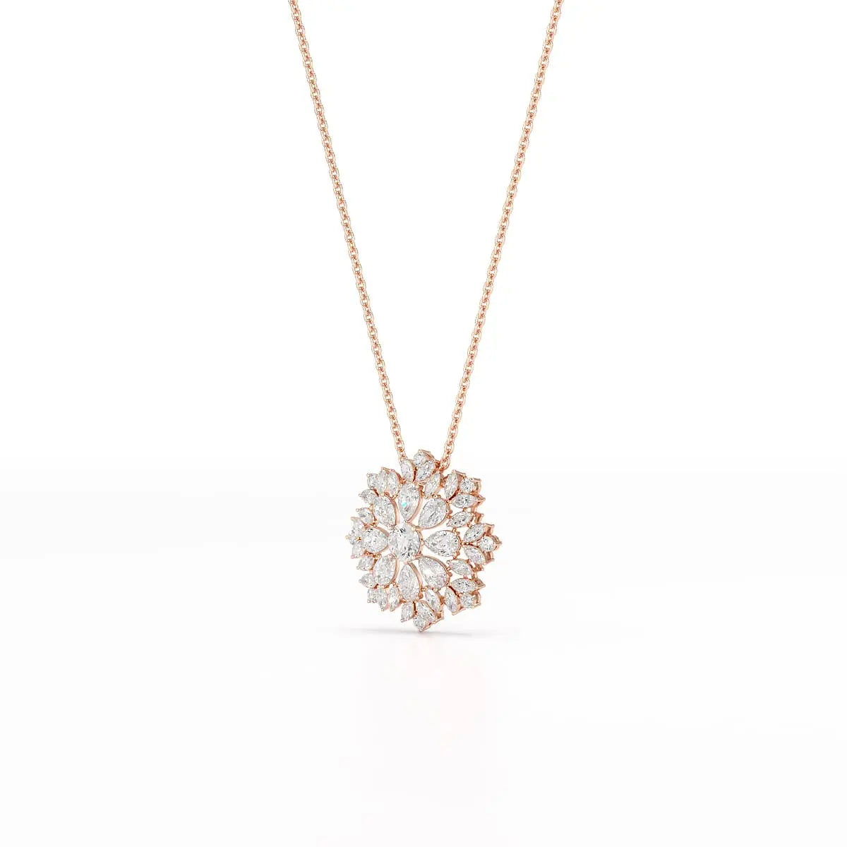 3.67 CT Lab Diamond Multi Shape Chain Pendant Jama Jewels