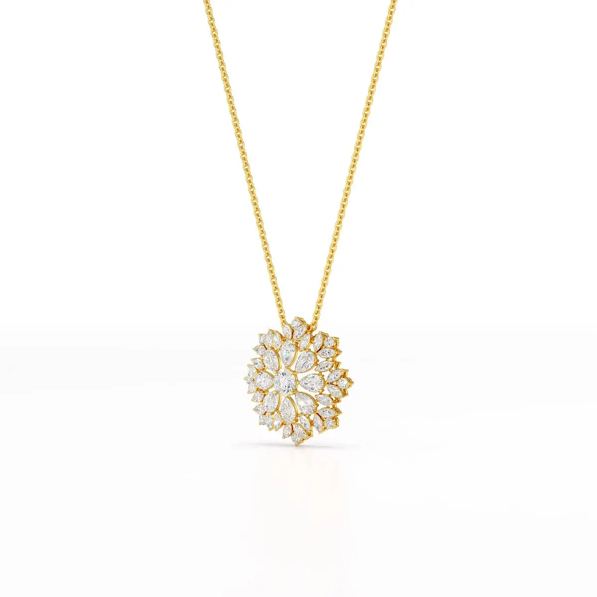 3.67 CT Lab Diamond Multi Shape Chain Pendant Jama Jewels