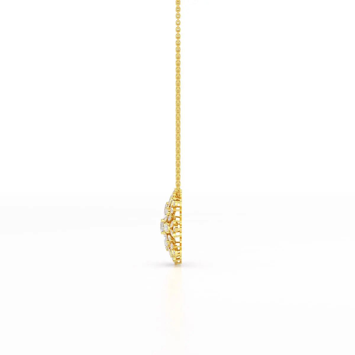 3.67 CT Lab Diamond Multi Shape Chain Pendant Jama Jewels